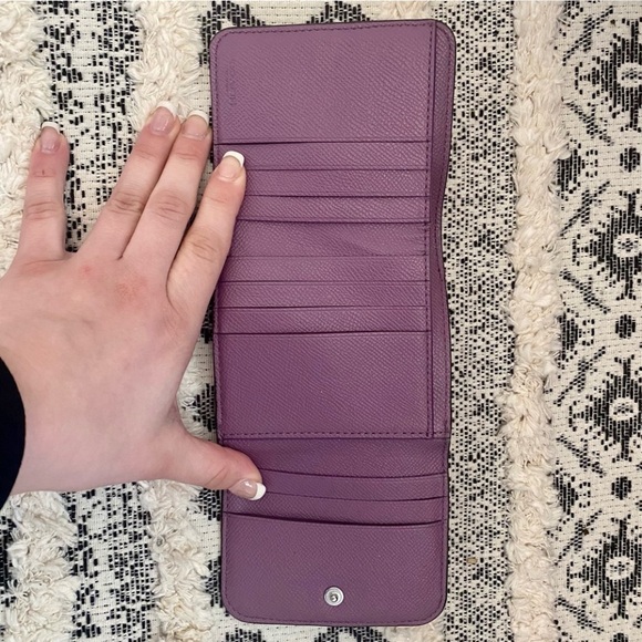 COACH Trifold Purple Wallet - Picture 4 of 7